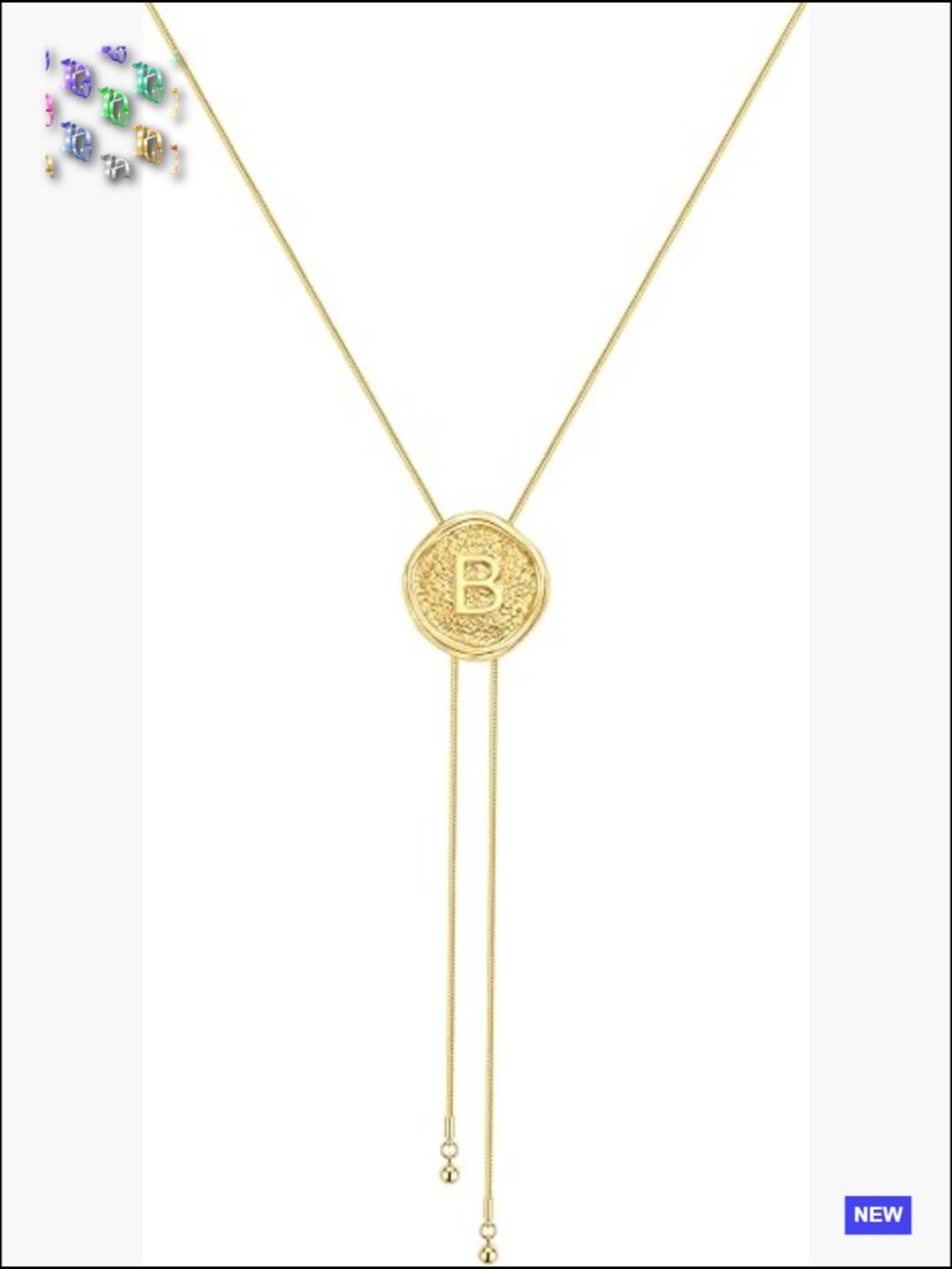 Initial Letter Y-Shaped Lariat Long Necklace Dainty Adjustable Chain